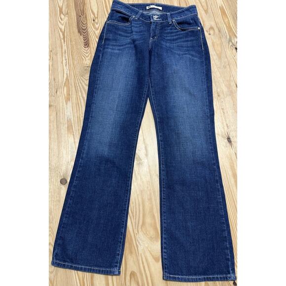 LEVI’S 529 MID-RISE CURVY FLAP POCKET BOOTCUT JEAN DARK DENIM WOMENS SIZE 8 - Picture 1 of 7